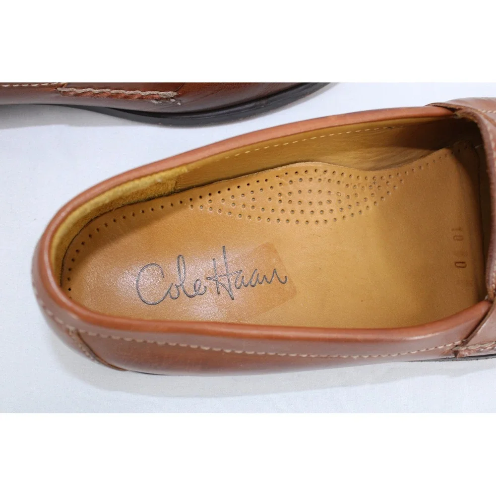 Cole Haan Mens Tassel Loafers Leather Dress Shoes Brown Size 10 D - Picture 5 of 8